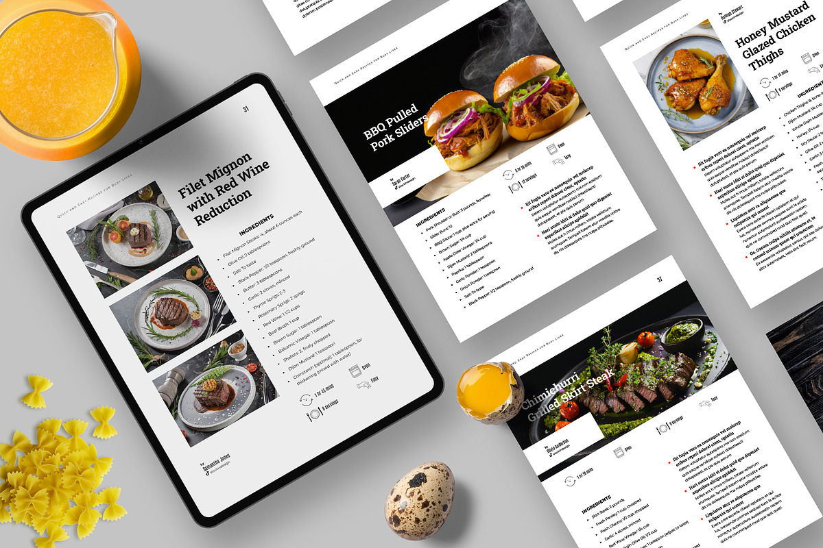Minimal Recipe Ebook Template, a Brochure Template by StockInDesign (Photo 2 of 7)