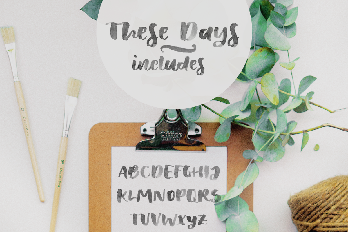 These Days SVG watercolor brush font preview 2