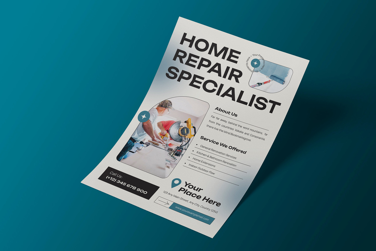 Modern Renovation Service Flyer, a Flyer Template by Neermana (Photo 2 of 4)