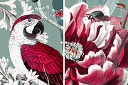 Crimson Aviary - Seamless Pattern, a Pattern Graphic by YARROO (Thumbnail 3 of 10)