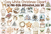 Cozy White Christmas Clipart Set, an Illustration by Sublimation Artist (Thumbnail 1 of 6)