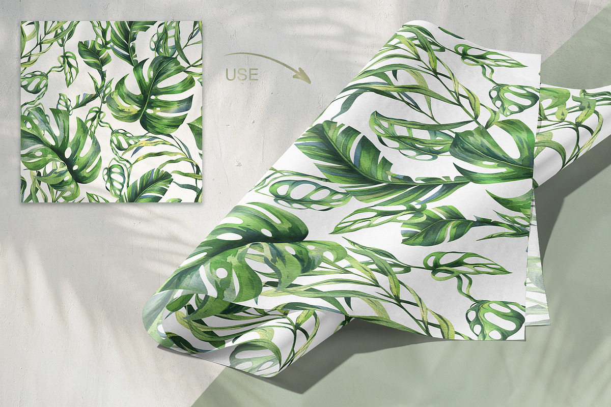 Tropical Leaves Watercolor Set, a Seasonal Illustration by NATASHA CHU (Photo 11 of 13)