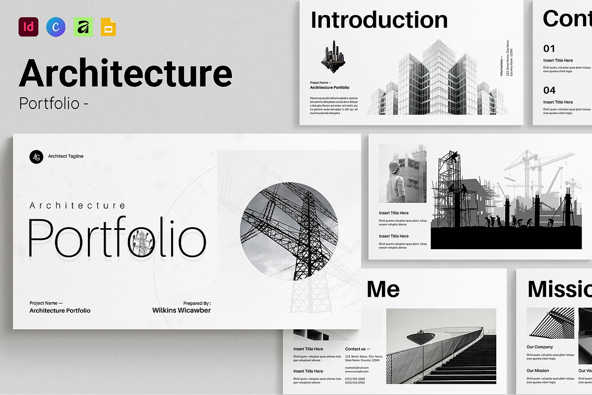 Architecture Portfolio Presentation, a Presentation Template by GoldenGrid Studio (Photo 1 of 6)