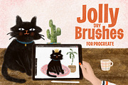 Jolly Dry Brushes for Procreate, a Brush Add-On by Biso Studio (Thumbnail 1 of 8)