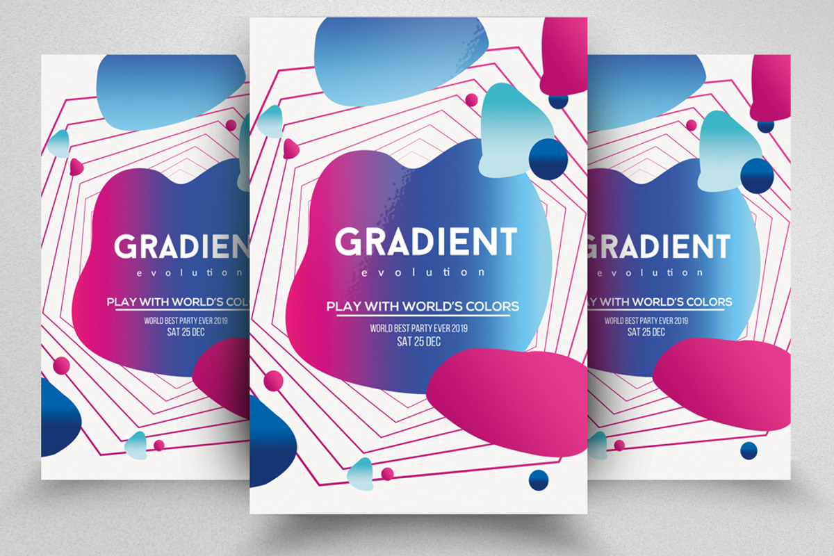 Gradient Style 4 Flyers Bundle, a Flyer Template by Design Up