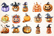 Spooky Witch Pumpkin Clipart, an Illustration by Rose Art (Thumbnail 2 of 4)
