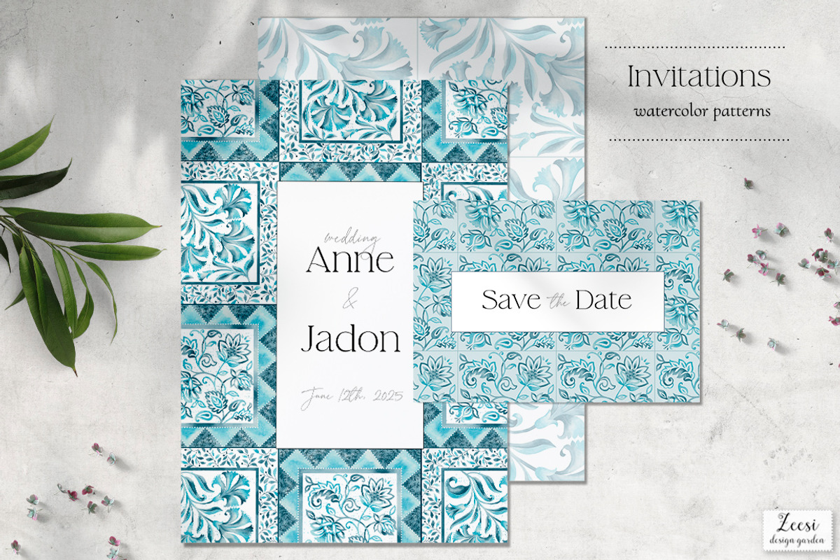Porto Portuguese Tile Patterns, a Pattern Graphic by Zeesi Design Garden (Photo 4 of 10)
