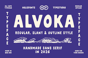 Alvoka Bold Hand Drawn Sans Serif, a Sans Serif Font by 24Design Studios