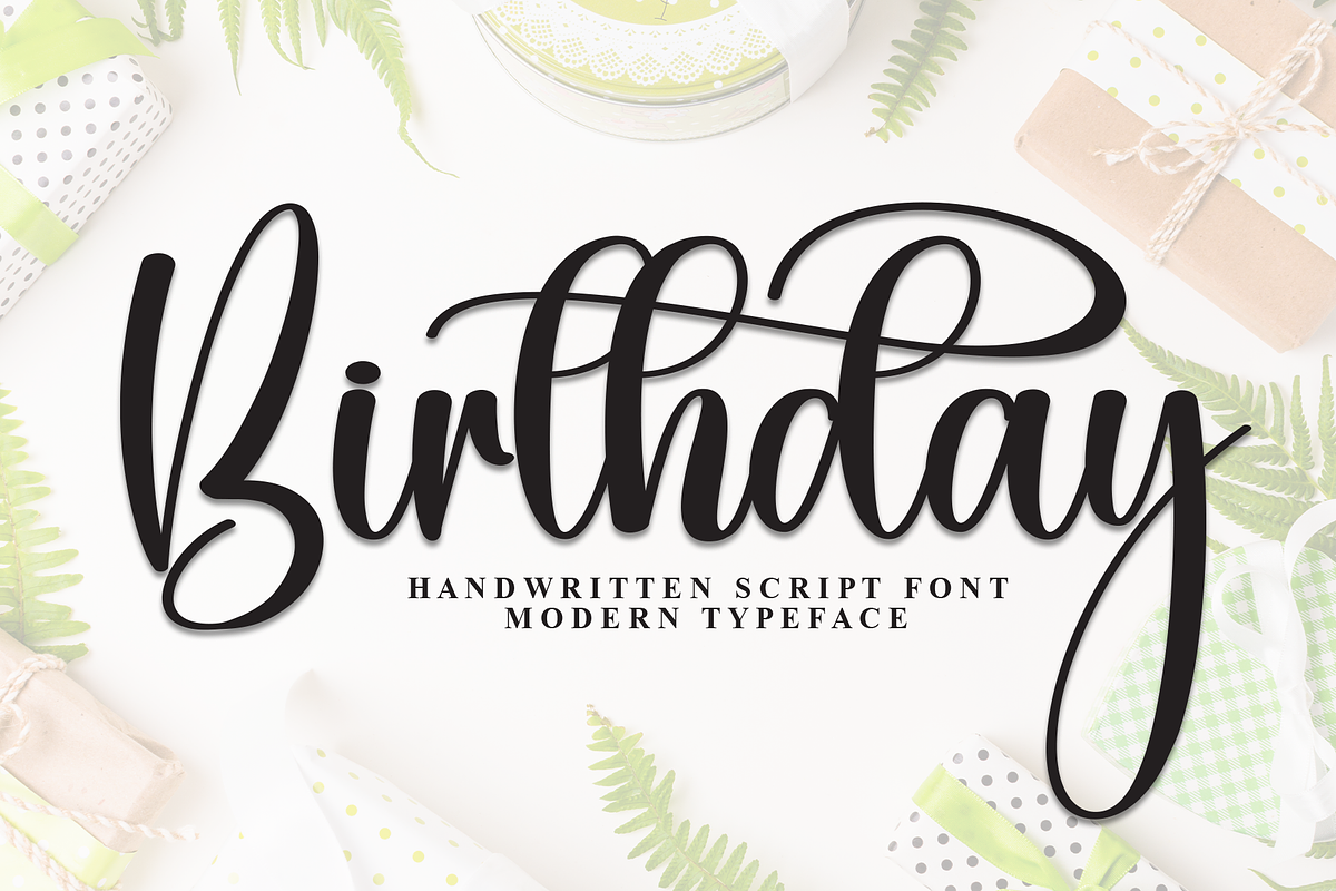 Birthday | Script Font, a Handwritten Font by Scratchones (Photo 1 of 9)