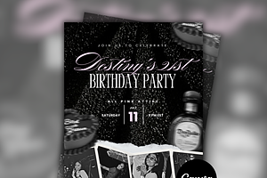 Birthday Invitation Template DIY, a Social Media Template by Lux Logo Studios