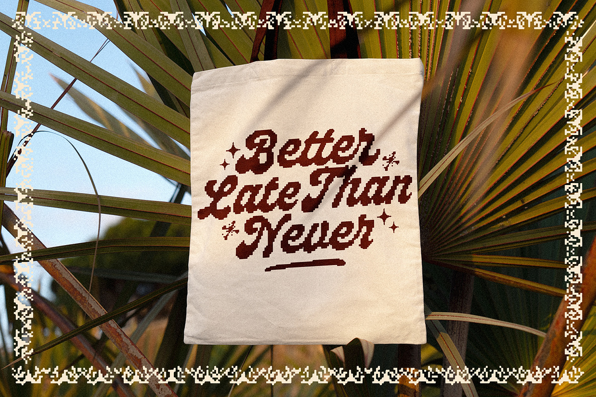 Pasta Monday Pixel Script, a Script Font by The Native Saint Club (Photo 14 of 15)