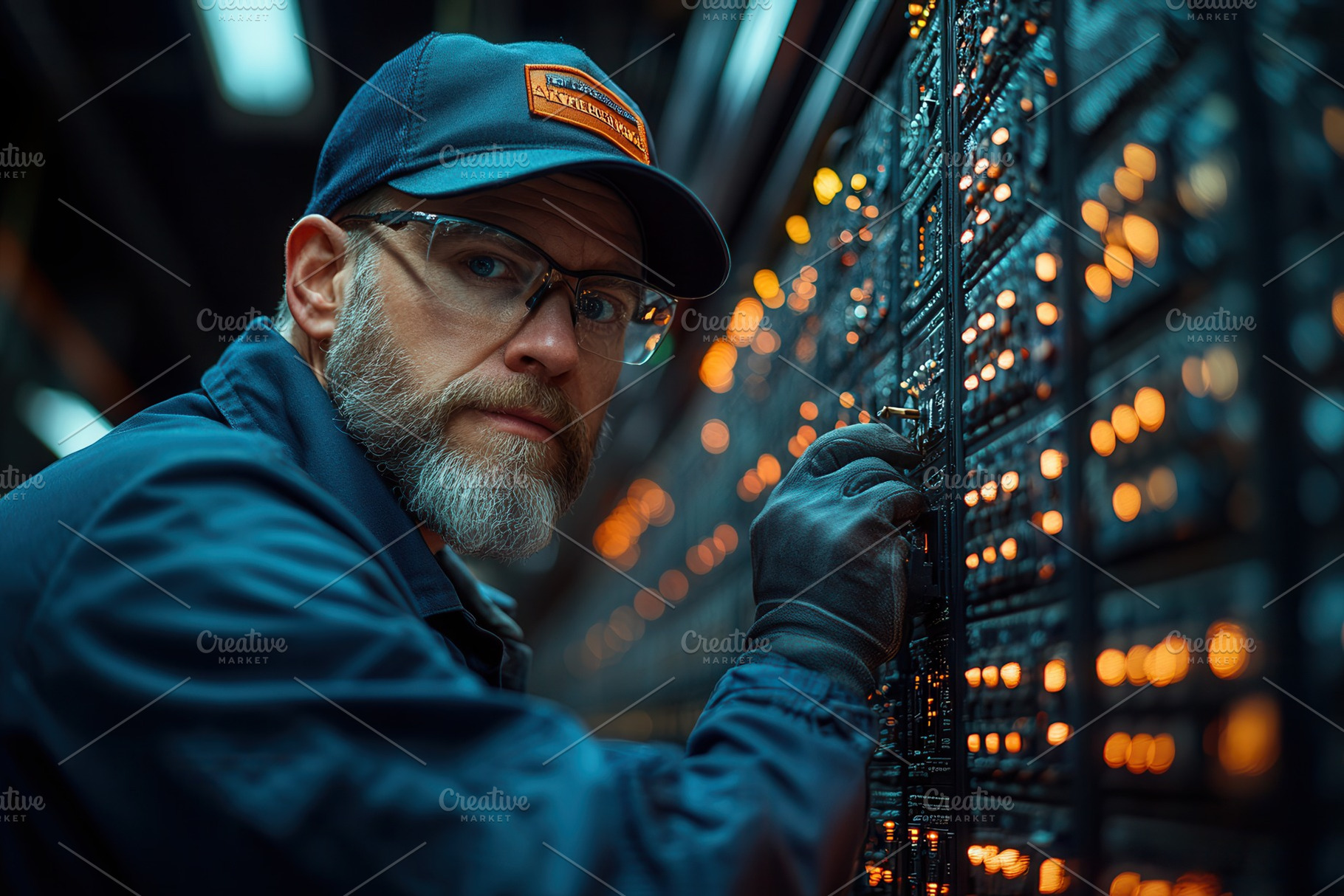 Technician working on complex machin, a Photo by Tanuart