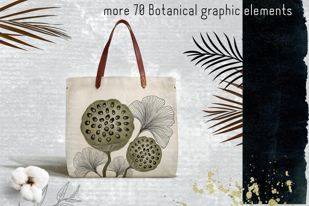 Modern Japanese. Botanical abstract., a Texture Illustration by KomannaArt (Photo 4 of 7)
