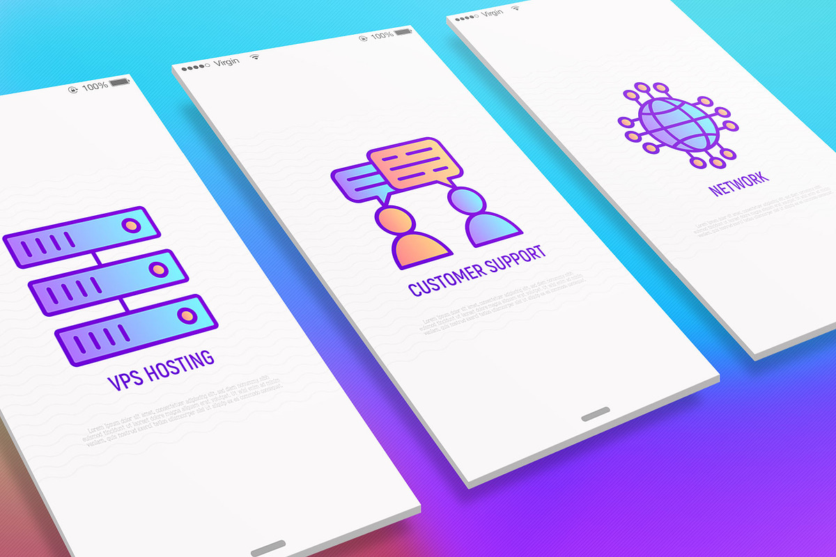 Hosting | 16 Thin Line Icons Set, an Outline Icon by Alex Blogoodf (Photo 2 of 11)