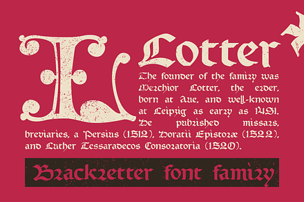 Lotter blackletter with Drop caps, a Blackletter Font by kaer_shop