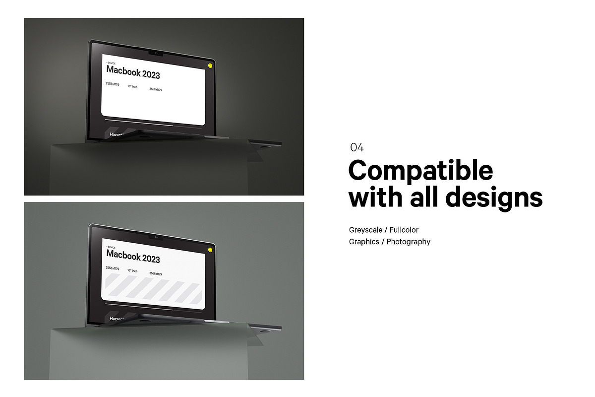 Macbook 2023 Mockup, a Mac Mockup by HAZARD MOCKUPS (Photo 5 of 8)