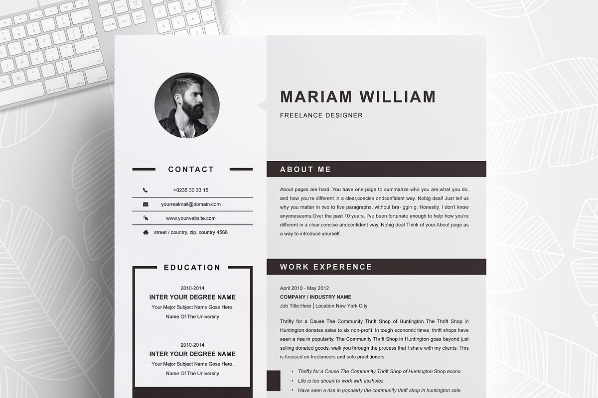 Resume/CV Bundle | 200+ for $29, a Resume Template by ResumeInventor (Photo 6 of 207)