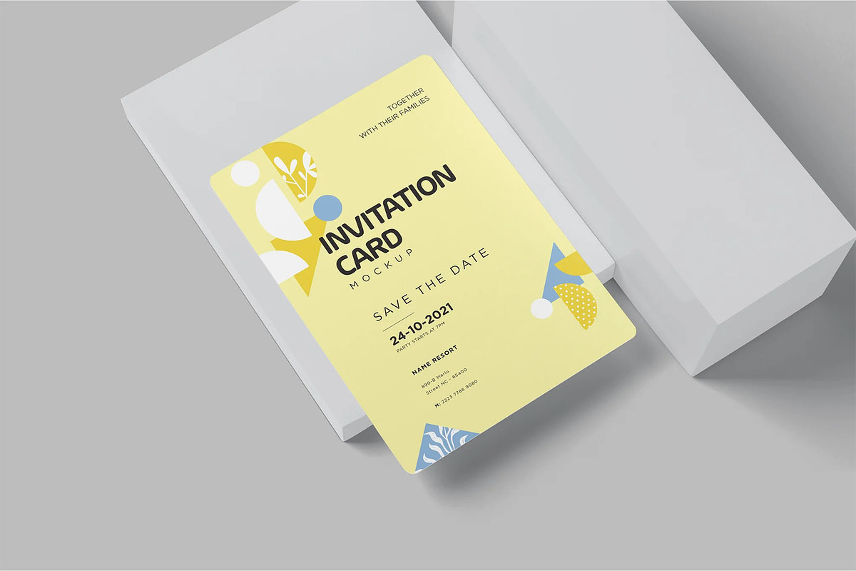 Beautiful 5x7 Invitation Card Mockup, an Advertising Mockup by megostudi0 (Photo 5 of 7)