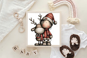 Whimsical Santa & Reindeer Clipart, an Illustration by CraftArtStudio (Thumbnail 6 of 6)