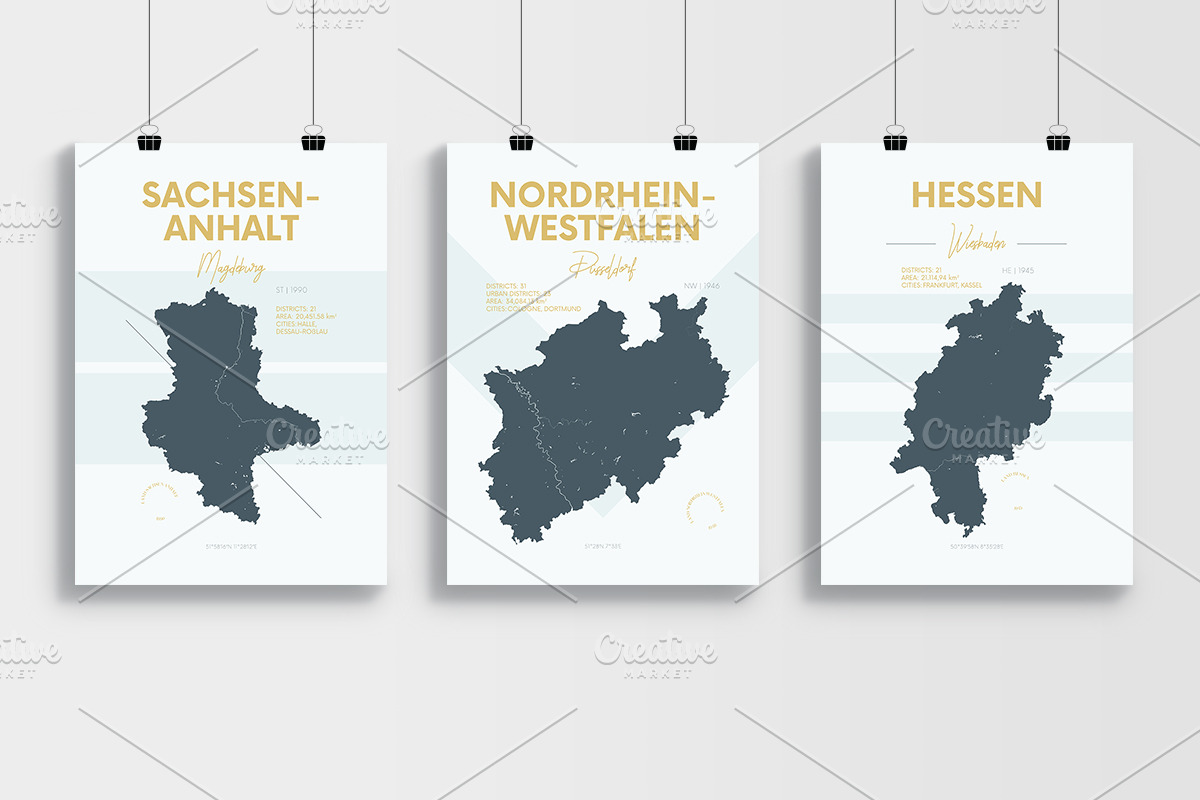 German States Maps | Poster, an Illustration by MaximGertsen (Photo 3 of 10)