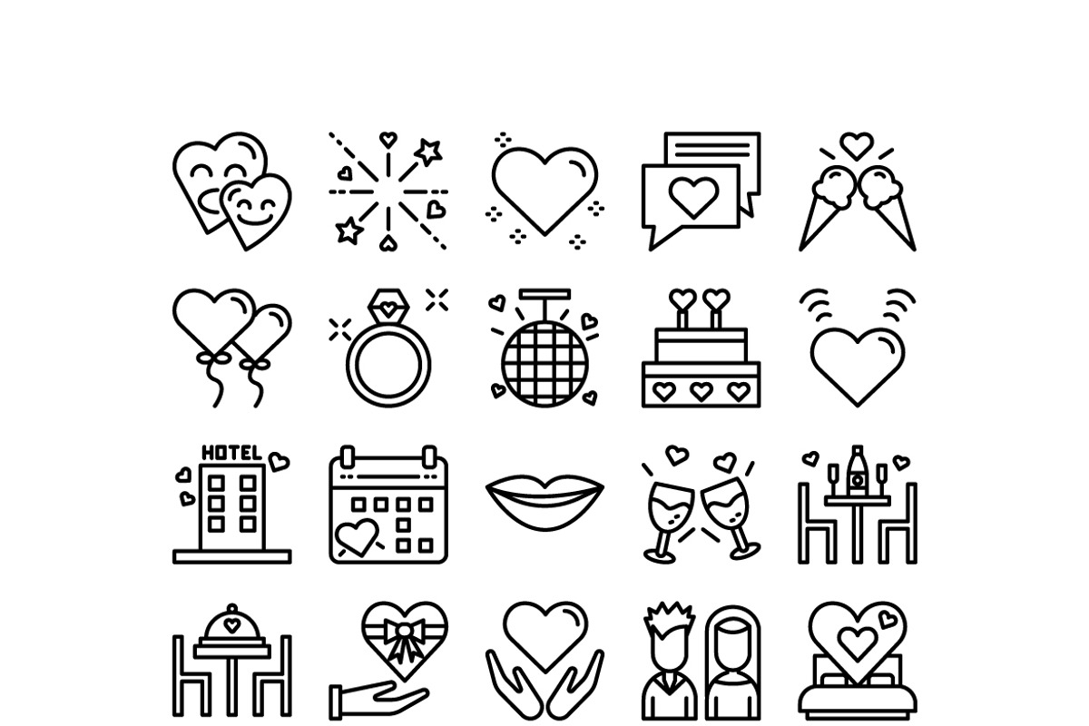 30 Date Night Icon Sets, an Icon by VINZENCE STUDIO (Photo 3 of 4)