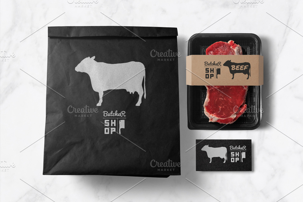Butcher Shop Bundle -25% OFF, a Branding & Logo Template by Zhemchuzhina (Photo 2 of 5)