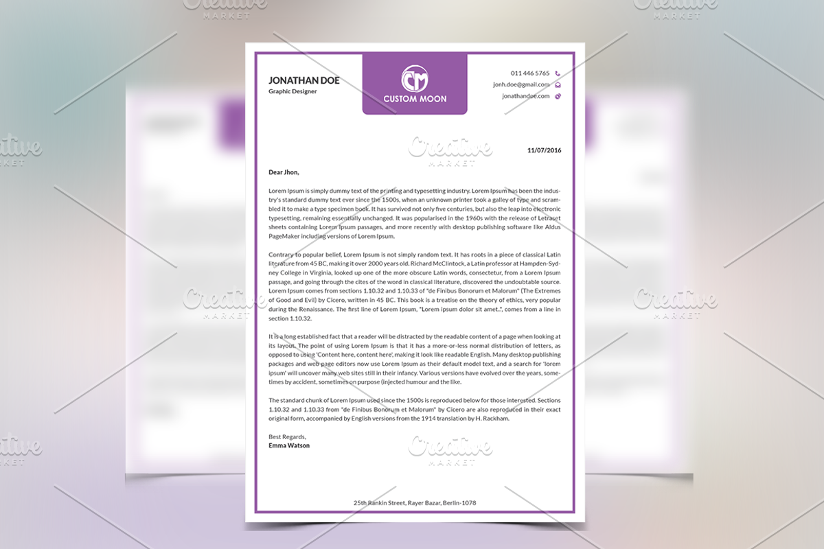 (32% Off) Simple & Clean Letterhead, a Stationery Template by Pentaclay (Photo 3 of 8)