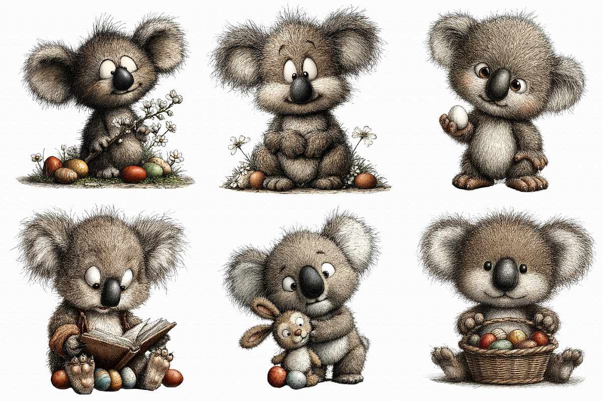 Whimsical Easter Koala Clipart, a Graphic by Libby Wishes (Photo 5 of 7)