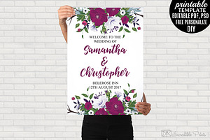 Floral Wedding Welcome Poster