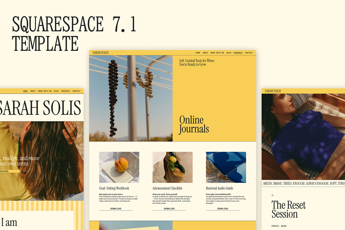Yellow Squarespace Website Template preview 6