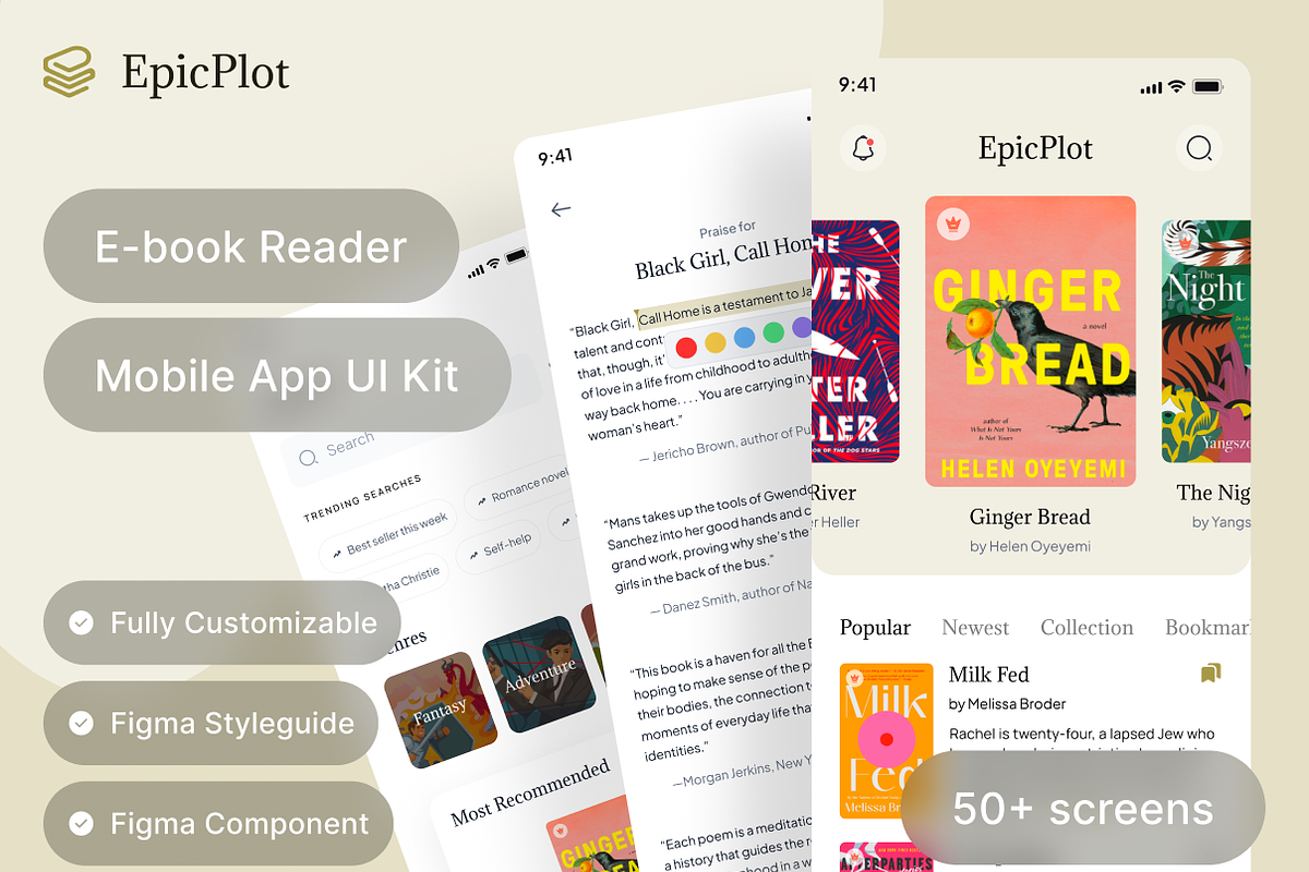 Epicplot - Ebook and Novel Reader UI, an UI Kit Template by Somesquare Supply