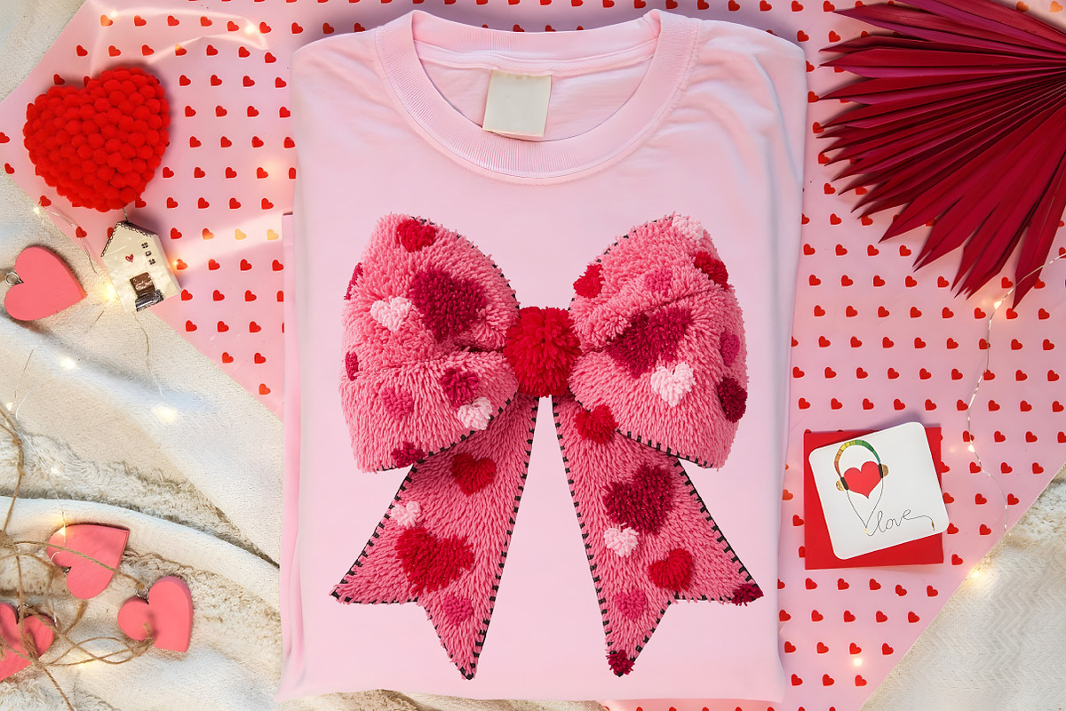 Faux Yarn Coquette Bow Valentines, an Illustration by Canvas Craft (Photo 4 of 7)