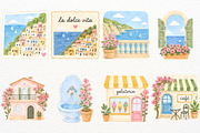 Italian Summer Clipart Coastal PNG, a Seasonal Illustration by SugarCloudStudioArt (Thumbnail 2 of 7)