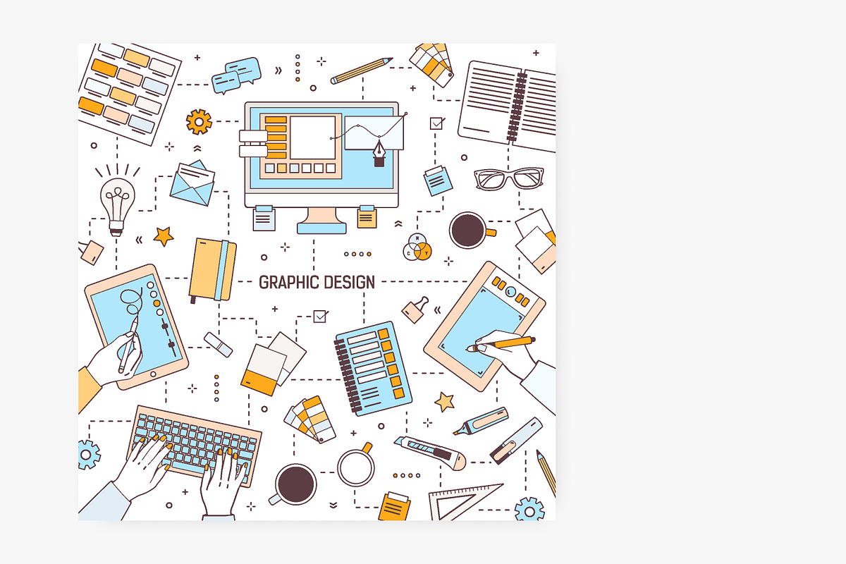 Graphic design line art banners, a Work Illustration by Good Studio (Photo 3 of 7)