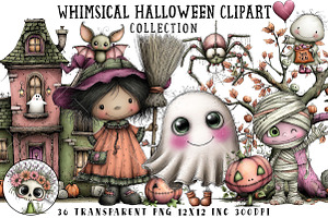 Whimsical Halloween Clipart, an Illustration by OK Design