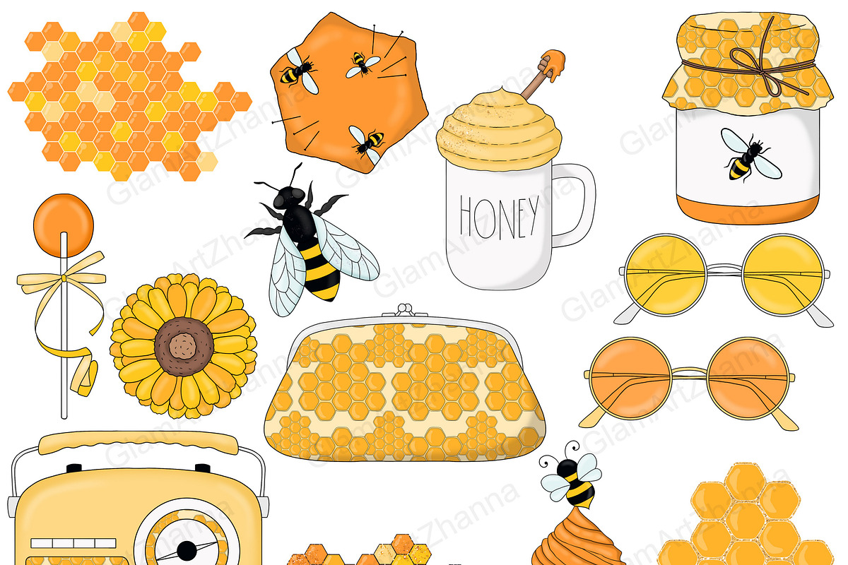 Honey Clipart, a Food Illustration by GlamArtZhanna (Photo 4 of 4)