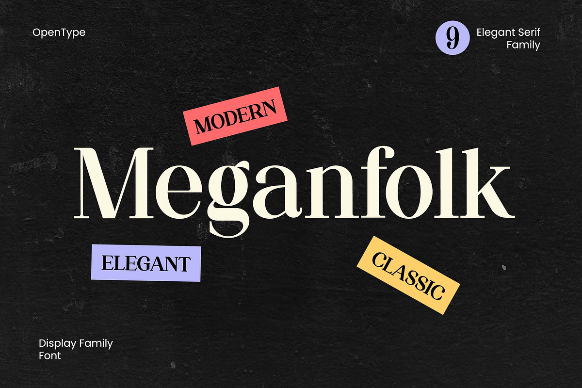 Meganfolk Elegant Serif Family, a Serif Font by UICreative (Photo 2 of 26)