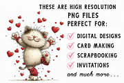 Whimsical Valentine Cat Clipart, an Illustration by Libby Wishes (Thumbnail 5 of 7)