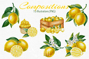 Lemon — Watercolor Illustration Set, a Food Illustration by Andre_Eva (Thumbnail 4 of 12)