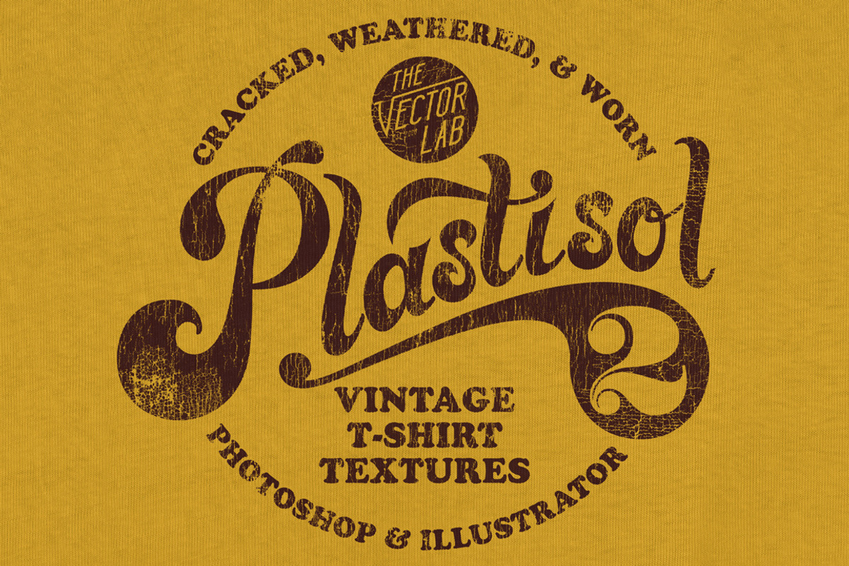 Plastisol 2 Vintage T-Shirt Textures, a Texture Graphic by TheVectorLab (Photo 1 of 6)