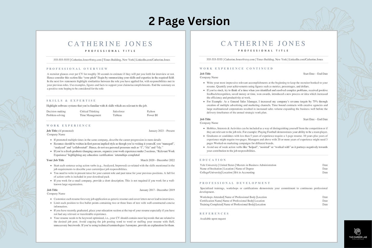 Resume/CV ATS optimised template, a Resume Template by The Career Lab (Photo 4 of 10)