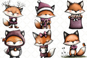 Whimsical Fox Clipart, an Illustration by Black Bird Studio (Thumbnail 4 of 6)