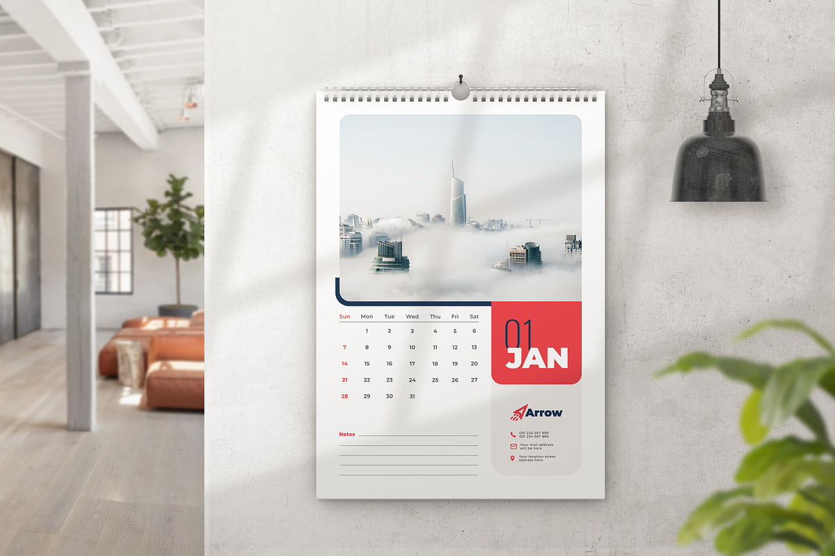 Wall Calendar 2024, a Print Template by Uiparvin