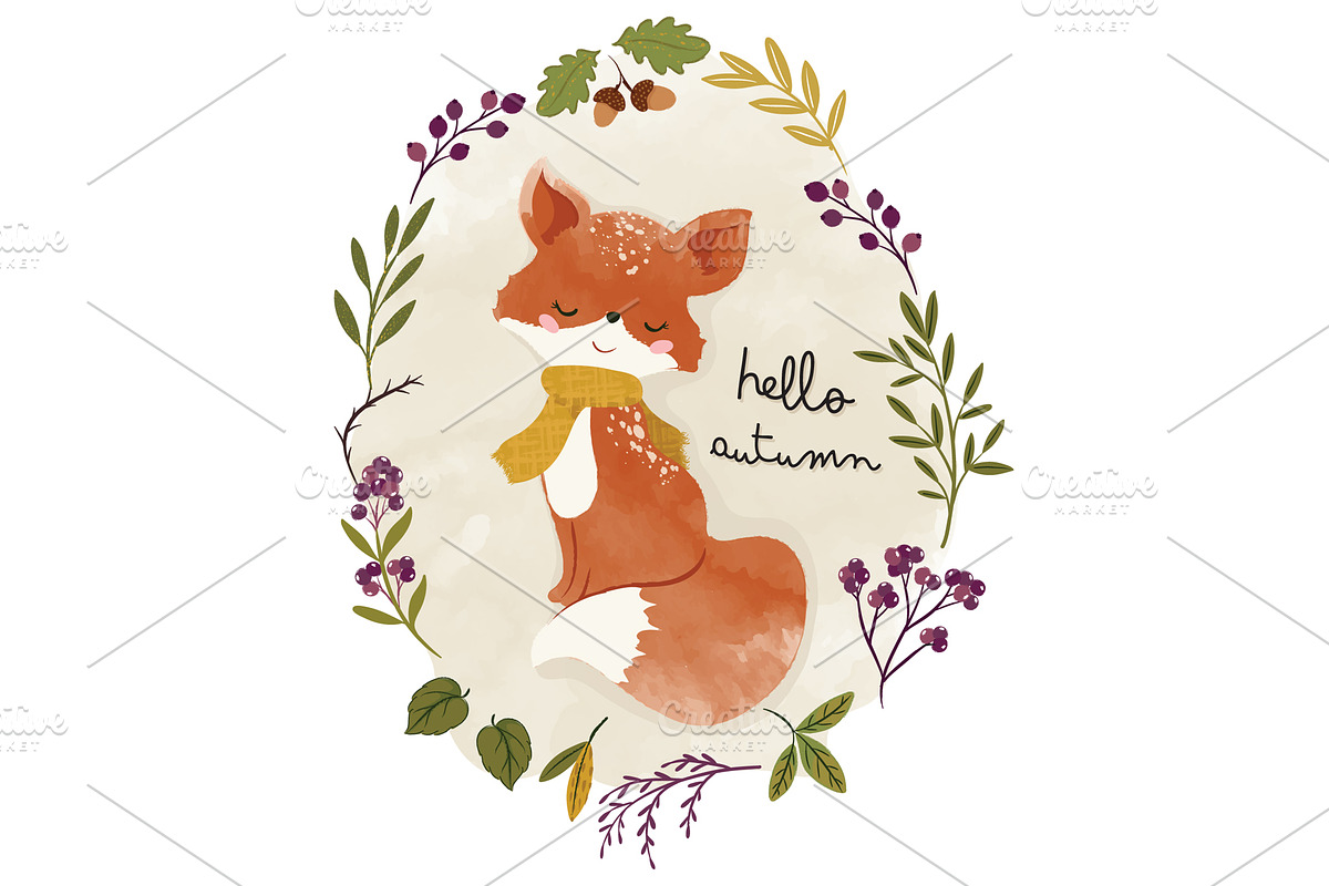 Cute fox vector. Fox pattern print, an Animal Illustration by StudioLondon (Photo 6 of 6)