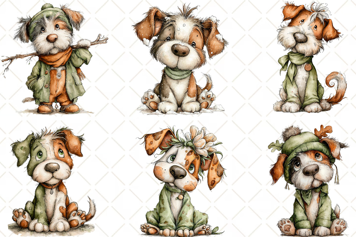 Whimsical Dog Clipart Bundle, an Illustration by Black Bird Studio (Photo 6 of 6)