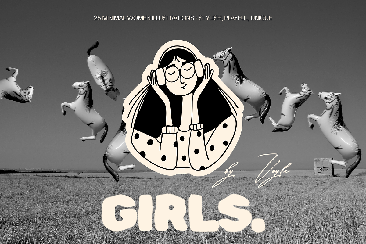 GIRLS: Hand-Drawn Woman Line Art, a Person Illustration by Veyla (Photo 1 of 8)