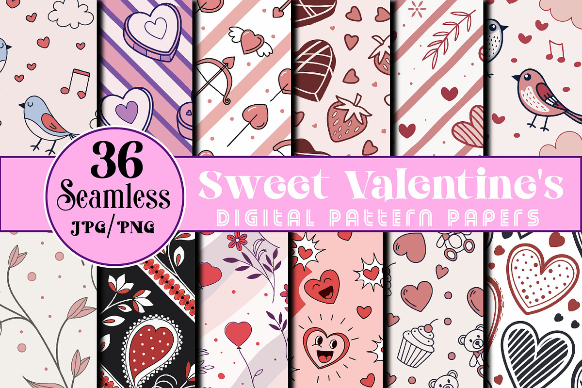 Sweet Valentine's Digital Papers, an Arts & Entertainment Photo by Wow Magic (Photo 1 of 2)