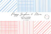 Preppy Gingham Stripe Diagonal Paper, a Background Graphic by Essem Creatives (Thumbnail 1 of 2)