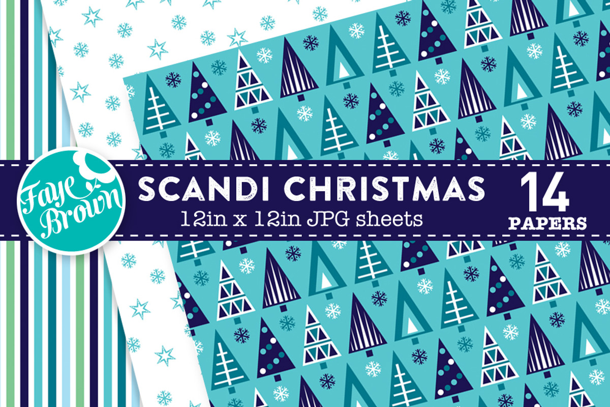 Scandi Christmas Digital Paper preview 2