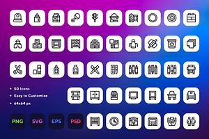50 Kindergarten Icons, an Outline Icon by Wencory